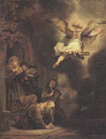 The angel leaving Tobit and his family (mk33), REMBRANDT Harmenszoon van Rijn